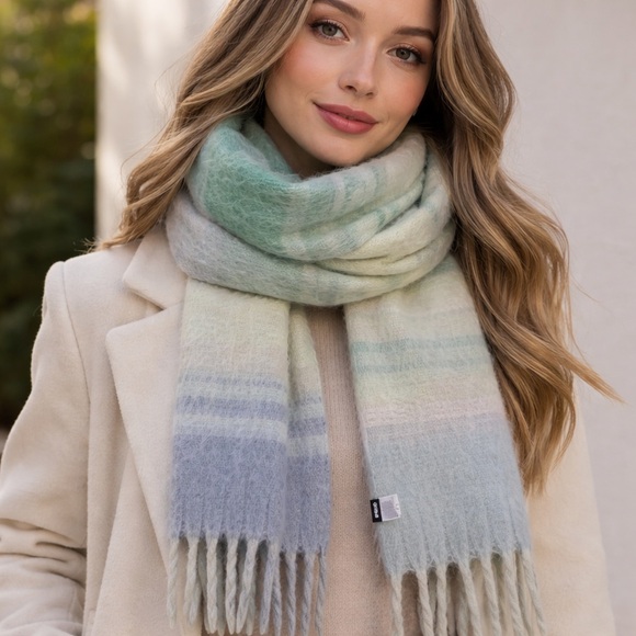 Cotton On Accessories - Cotton On Soft Blue and Green Scarf
